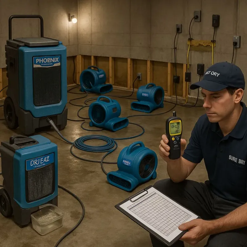 Structural Drying and Dehumidification process in Linwood, PA